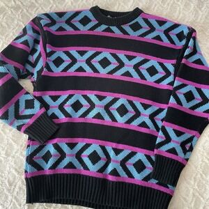 Vintage Y2K 90's‎ Bright Colored Sweater Mountain Lid Woolens Medium M Pullover